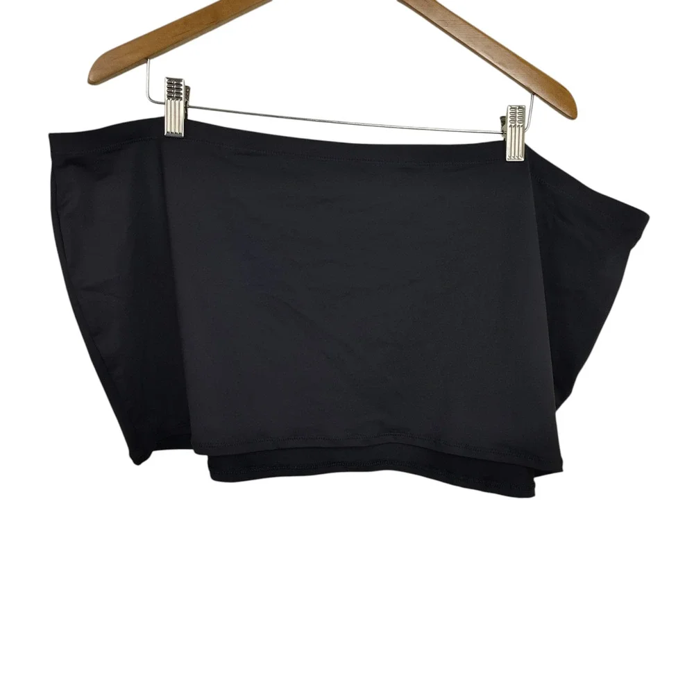 Skims Swim Micro Mini Skirt Womens 4X Black Onyx Recycled Swimwear Coverup NWT